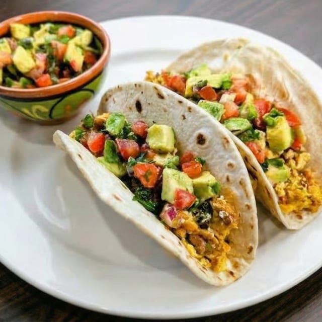2 Chorizo Breakfast Tacos.