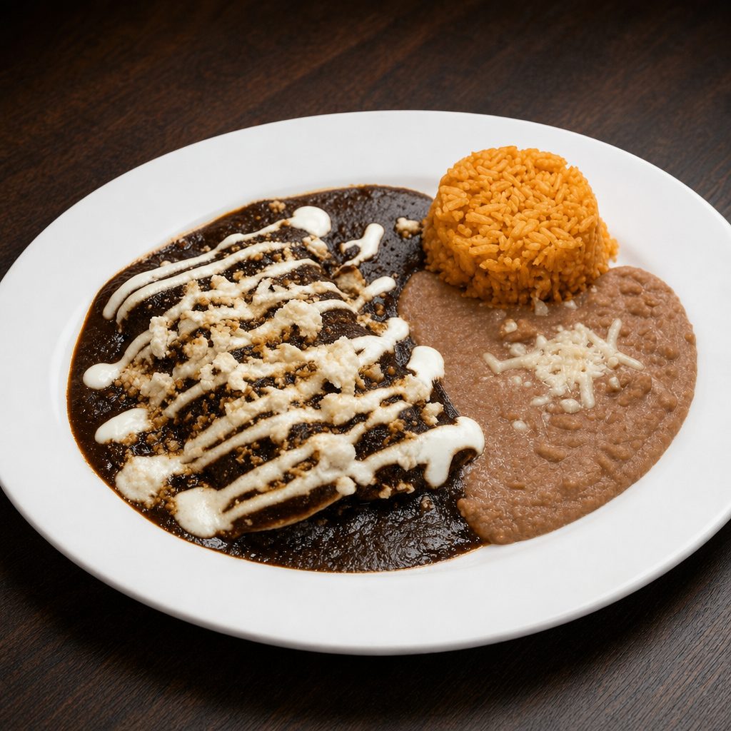 Enchiladas de Mole con Pollo.