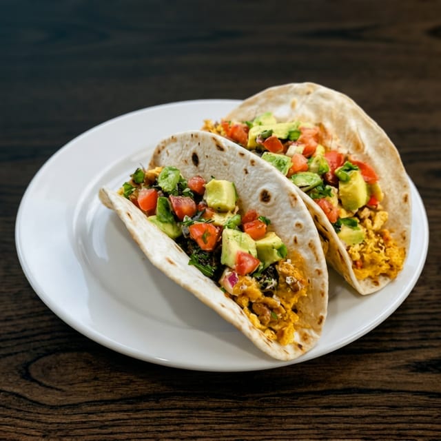 2 Chorizo Breakfast Tacos.